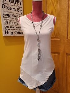 White asymmetrical tank xs